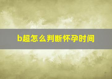 b超怎么判断怀孕时间