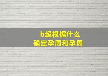 b超根据什么确定孕周和孕周