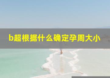 b超根据什么确定孕周大小