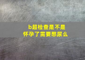 b超检查是不是怀孕了需要憋尿么