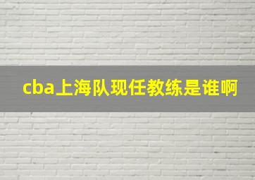 cba上海队现任教练是谁啊