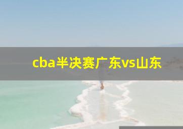 cba半决赛广东vs山东