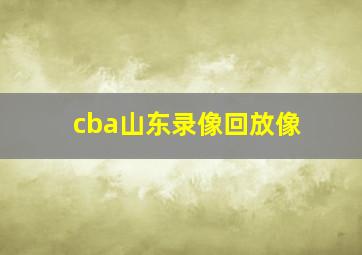 cba山东录像回放像