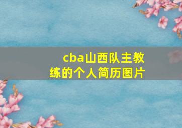 cba山西队主教练的个人简历图片