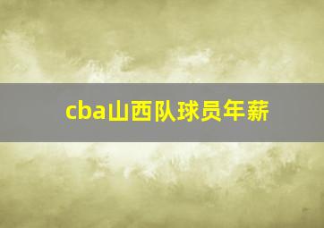 cba山西队球员年薪