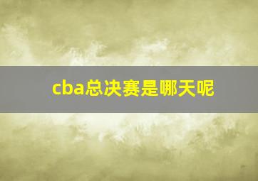 cba总决赛是哪天呢