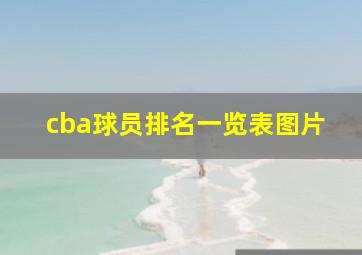 cba球员排名一览表图片