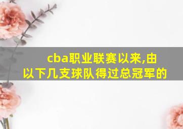 cba职业联赛以来,由以下几支球队得过总冠军的