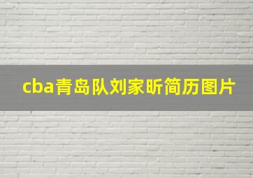 cba青岛队刘家昕简历图片