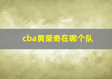 cba黄荣奇在哪个队