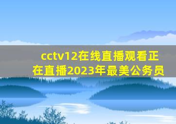 cctv12在线直播观看正在直播2023年最美公务员