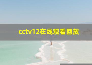 cctv12在线观看回放