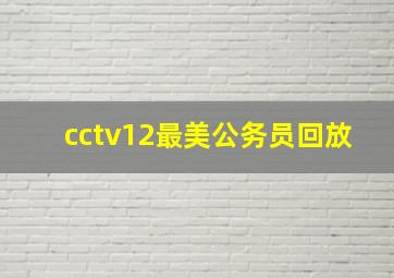 cctv12最美公务员回放