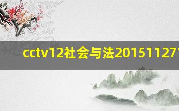 cctv12社会与法201511271010