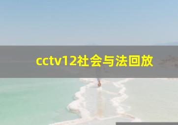 cctv12社会与法回放