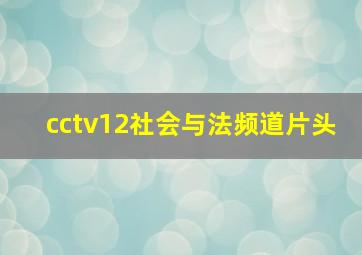 cctv12社会与法频道片头