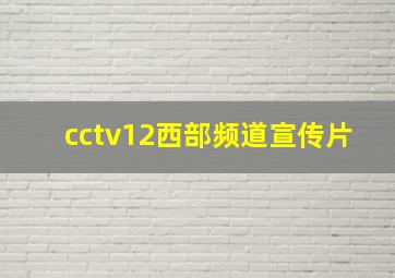 cctv12西部频道宣传片