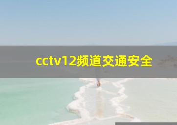 cctv12频道交通安全