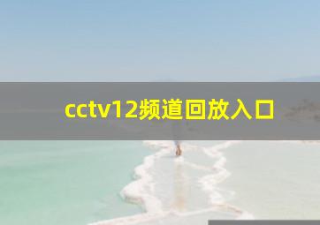 cctv12频道回放入口