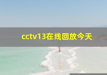 cctv13在线回放今天