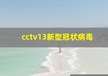 cctv13新型冠状病毒