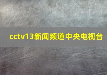 cctv13新闻频道中央电视台