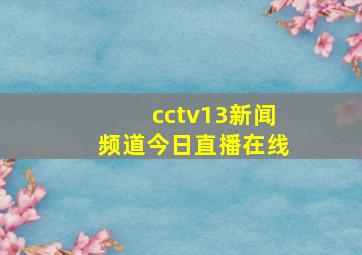 cctv13新闻频道今日直播在线