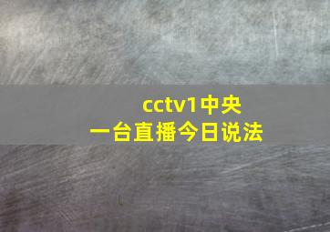 cctv1中央一台直播今日说法