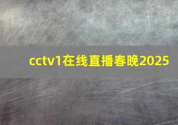 cctv1在线直播春晚2025