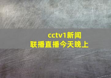 cctv1新闻联播直播今天晚上