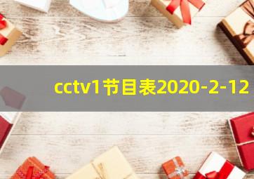 cctv1节目表2020-2-12