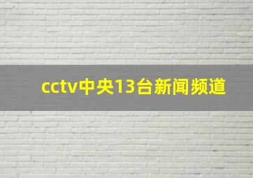 cctv中央13台新闻频道