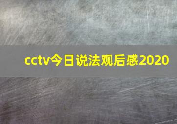 cctv今日说法观后感2020