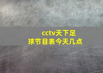 cctv天下足球节目表今天几点