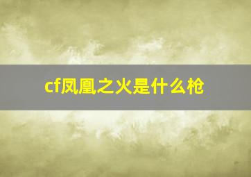 cf凤凰之火是什么枪