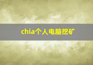 chia个人电脑挖矿