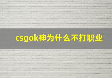 csgok神为什么不打职业