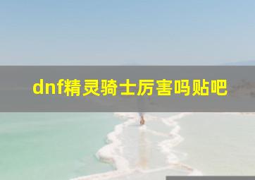 dnf精灵骑士厉害吗贴吧