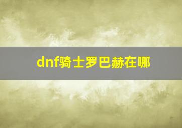 dnf骑士罗巴赫在哪