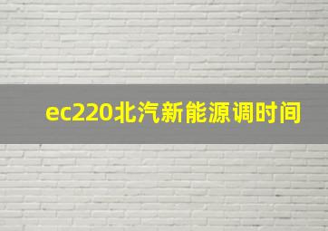 ec220北汽新能源调时间