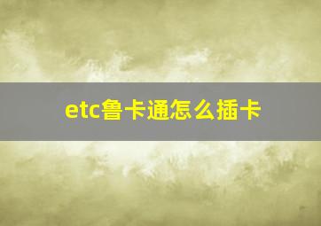 etc鲁卡通怎么插卡