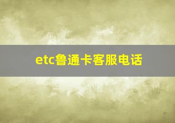 etc鲁通卡客服电话