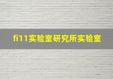 fi11实验室研究所实验室