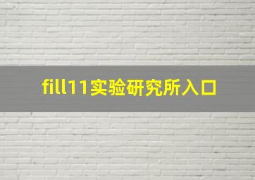 fill11实验研究所入口