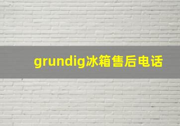 grundig冰箱售后电话