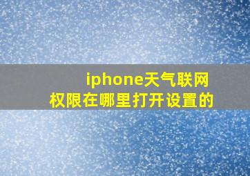 iphone天气联网权限在哪里打开设置的