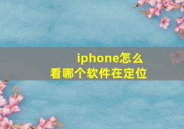 iphone怎么看哪个软件在定位