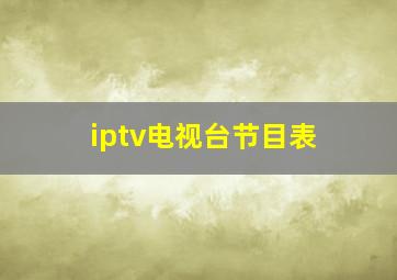 iptv电视台节目表