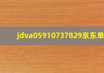 jdva05910737829京东单号