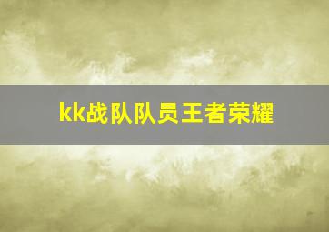 kk战队队员王者荣耀